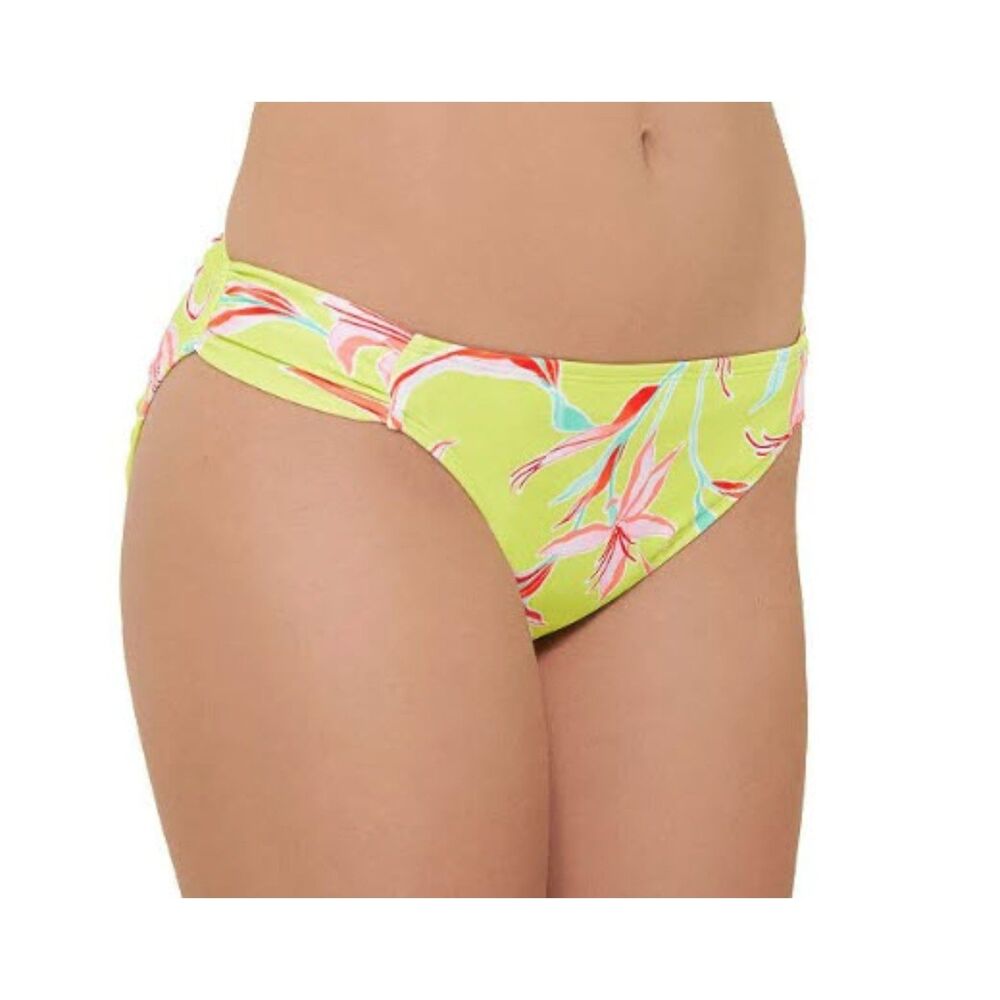 Juniors' Ninety-Nine Degrees Floral Side-Tab Hipster Swim Bottoms